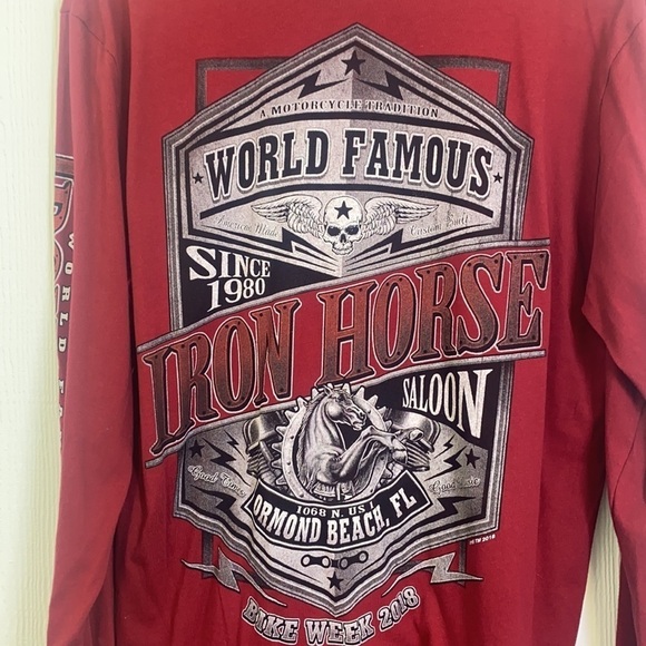 Next Level - Vintage Iron Horse Saloon Bike Week 2018 Long Sleeve Shirt Size L - Picture 11 of 11